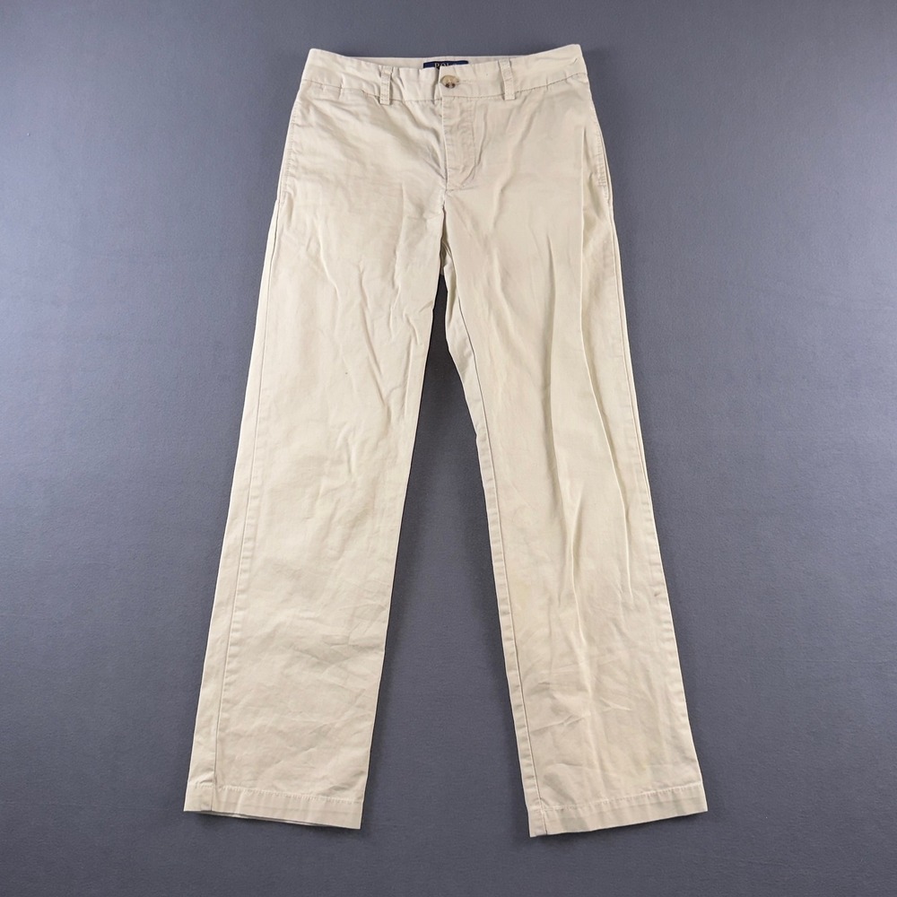 Polo Ralph Lauren Boys Khaki Chino Pants Tan Straight Leg Size 12 Cotton Twill‎